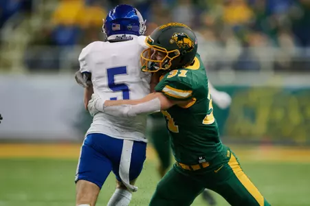 Action from the NCAA FCS first round playoff game between Drake and North Dakota State on Saturday, Nov. 25, 2023.