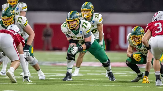 Action from the NCAA FCS quarterfinal playoff game between North Dakota State and South Dakota on Saturday, Dec. 9, 2023.