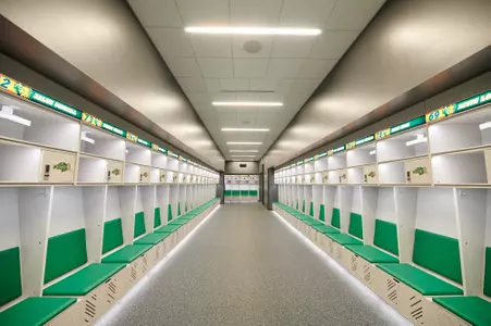 Bison Athletics Operations Center football locker room