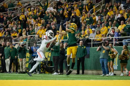 Action from the NCAA FCS quarterfinal playoff football game between Mercer and North Dakota State on Saturday, Dec. 14, 2024.
