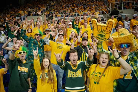 NDSU football fans cheering inside the Fargodome