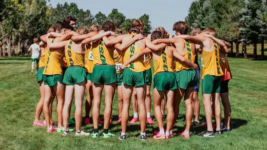 NDSU Men's Cross Country team huddle 2024