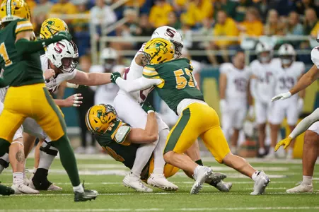 Action from the Southern Illinois at North Dakota State football game Saturday, Oct. 11, 2025.