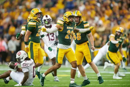 Action from the Southern Illinois at North Dakota State football game Saturday, Oct. 11, 2025.