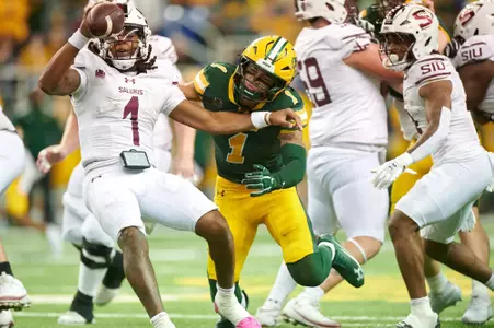 Action from the Southern Illinois at North Dakota State football game Saturday, Oct. 11, 2025.