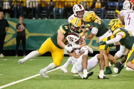 Action from the Southern Illinois at North Dakota State football game Saturday, Oct. 11, 2025.