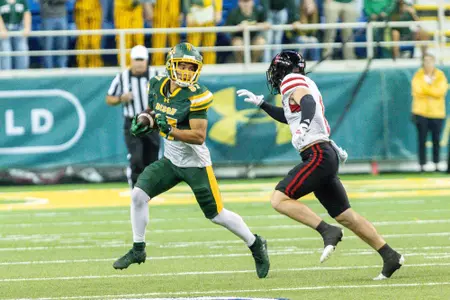 Action from the South Dakota at North Dakota State football game Saturday, Sept. 27, 2025.