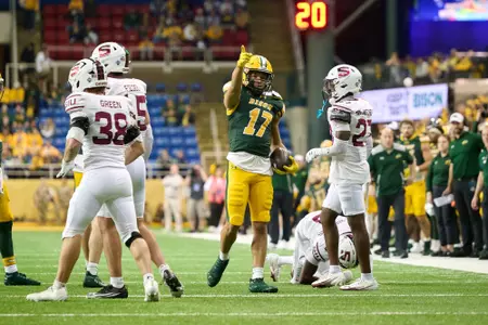 Action from the Southern Illinois at North Dakota State football game Saturday, Oct. 11, 2025.