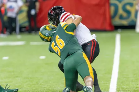 Action from the South Dakota at North Dakota State football game Saturday, Sept. 27, 2025.