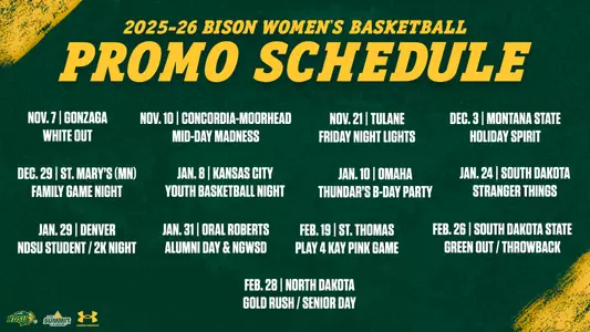 2025-26 WBB Promo Schedule