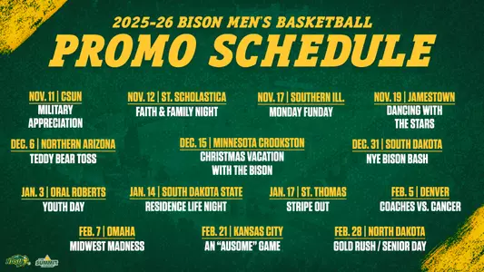 NDSU Men's Basketball Promotional Schedule 2025-26
