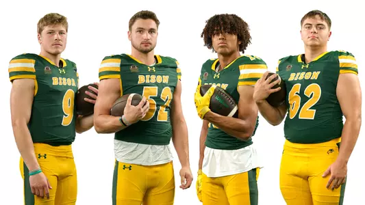 NDSU football players Cole Payton, Nathaniel Staehling, Jackson Williams and Griffin Empey