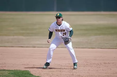 Action from NDSU vs. Omaha baseball on Apr 19, 2026 at the Newman Outdoor Field in Fargo, ND.
