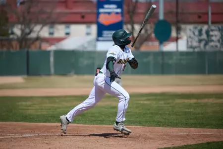 Action from NDSU vs. Omaha baseball on Apr 19, 2026 at the Newman Outdoor Field in Fargo, ND.