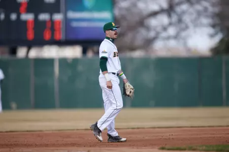 Action from NDSU vs. Omaha baseball on Apr 19, 2026 at the Newman Outdoor Field in Fargo, ND.