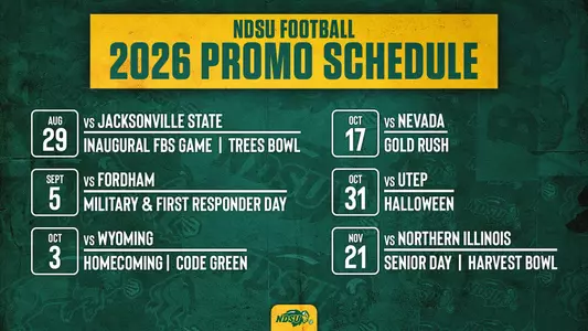 2026 NDSU Football Promo Schedule