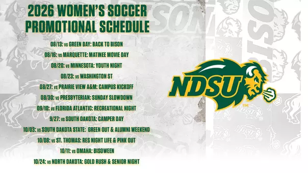 2026 SC Promotional Schedule