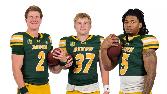 NDSU football players Nathan Hayes, Drew Klein and Myles Mitchell