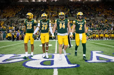 NDSU football captains Mekhi Collins, Darius Givance, Logan Larson and Nathan Hayes