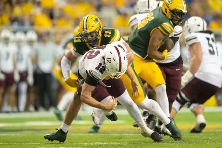 Matthew Stenbroten sacks the quarterback