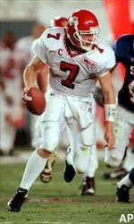 Billy Volek completed<br>18 of 27 passes for<br>160 yards and a<br>touchdown against Tulsa.