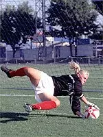 Mary-tyler Wahl saw her first action of her Bulldog career when she shared a shutout with fellow 'Dog keeper Jennifer Johnstone in 3-0 decision over Hawai'i.
