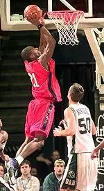 Larry Abney lays up two of his 19 points in the Bulldogs overtime loss to UAB Saturday night.