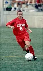 Jill Pearson (above) recorded her first goal of the season when she tapped in a cross from Reyna Green in overtime to steal a victory from Cal Poly.