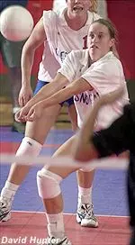 Junior outside hitter Christy Burnett served up five of the team's 11 service aces in the three-game victory over CS Northridge.