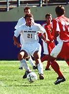 Frank Sanfilipo broke a scoreless tie late in the game to help San Jose State take out Denver 2-0 in the MPSF Tournament.