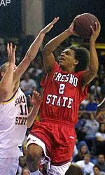 Tito Maddox drives to the basket for two of his 19 points during the Bulldogs' 86-75 win over San Jose State.