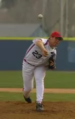 Junior RHP Ben Fritz pitcher suffered his second loss of the season as the Bulldogs fell against Nebraska 9-0. (Photo by Justin Kase Conder)