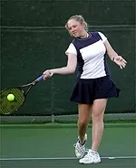 Coutney Jantz, along with Chantel Wiggins, won the No. 3 doubles match against Harvard on Sunday.