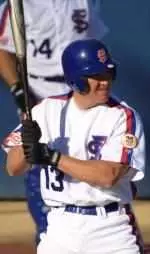 Junior designated hitter Brian Pierce hit his seventh home run of the season in FS's 14-6 loss against Rice. (Photo by Justin Kase Conder)