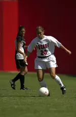 Senior midfielder Amber Karlsson and the Bulldogs host Pacific and travel Cal Poly. (Photo by David Hunter)