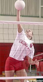 Junior outside hitter Kristen Fenton hit a match-high .400 (19-3-40) with 19 kills, nine digs and two blocks against No. 2 Hawai'i at the Save Mart Center.