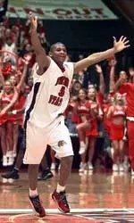 Was Demetrius Porter's (above) buzzer-beating three-pointer against Hawai`i in the WAC Tournament part of the greatest game ever at Selland Arena? Vote online for Selland's greatest game.