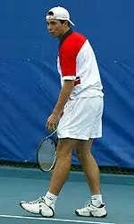 Stefan Suta won at No. 2 singles in Fresno State's match with No. 30 Harvard at the Blue-Gray Classic on Saturday.