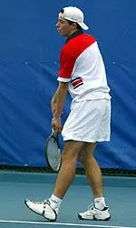Stefan Suta won his Flight A singles match on Friday at the Polo National Collegiate Tournament in Tulsa, Okla.