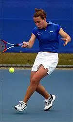 Kathrin Winterhalter is still alive in singles and doubles after Friday's action at the Bulldog Classic.