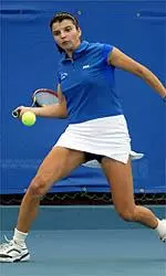 Vlatka Jovanovic upset teammate Lucia Tallo to advance to the semifinals of the Bulldog Classic at the Wathen Tennis Center.