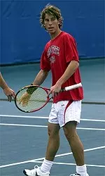 Greg Shearer won his Flight B singles match on Sunday in the Polo Tennis Collegiate Tournament in Tulsa, Okla.