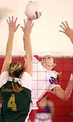 Senior middle blocker Carrie Hartt hit a match-high .462 after tallying 19 kills and committing one error in 39 chances. She also chipped in five digs and two blocks in the four-game victory over Sacramento State.