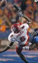 Fresno State's Jermaine Jamison can't pull in a pass against Boise State's Antwaun Carter during the first quarter. (AP Photo/Matt Cilley)