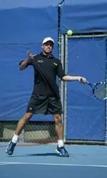 Andy Sinn (pictured) and partner Charles Irie reached the round of 16 in doubles at the ITA Regionals before bowing out.