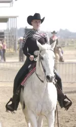 Senior Beth Knapp won the Open Western Horsemanship class Nov. 20 at Fresno State's first home show.