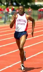 Chris Berrian owns the top mark for the Fresno State men in the 200-meter run at 21.33.
