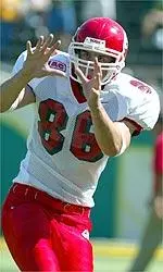 Senior tight end Duncan Reid had two touchdown receptions in Friday's scrimmage.