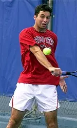 Stefan Suta upset 45th-ranked Calle Hansen at No. 2 singles in Fresno State's 5-2 loss to Pepperdine on Saturday.