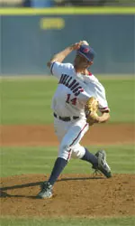 Sophomore righthander Matt Garza earned his team high fifth victory of the year Friday night against Hawai'i.